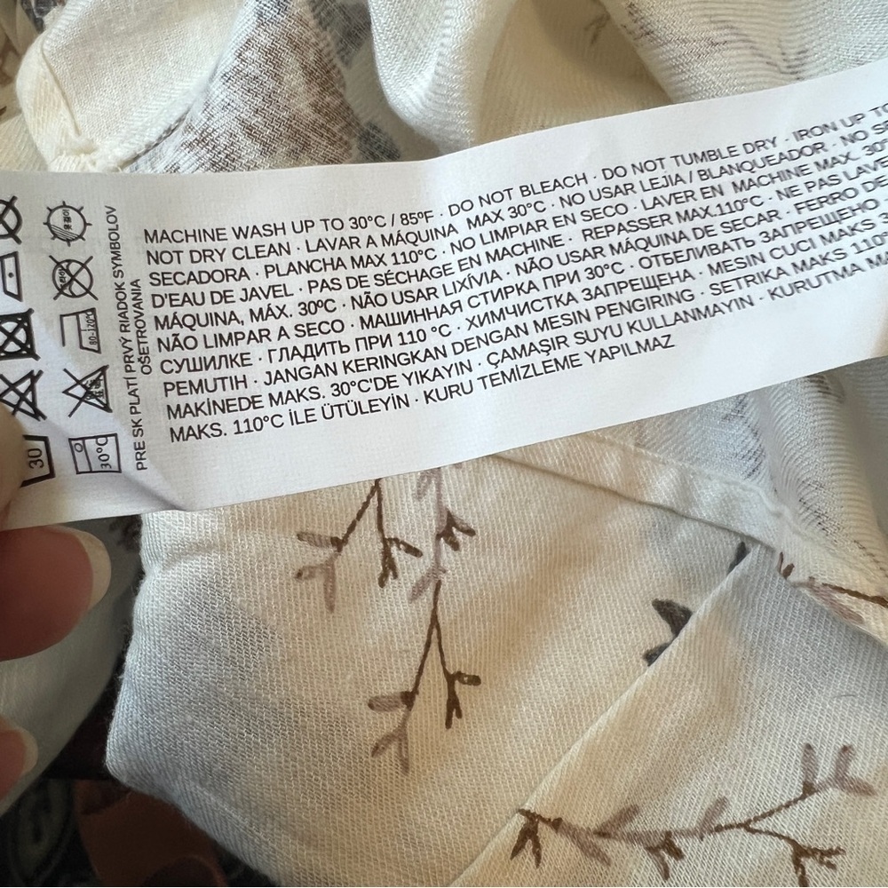 MNG CASUAL Floral Shirt Dress Button Skirt Belted Cream Brown Size 8 NWT - Picture 9 of 9